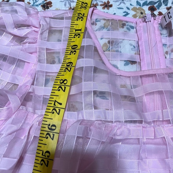 TCEC All My Life Blush Pink Textured Babydoll Mini Dress - Picture 9 of 9